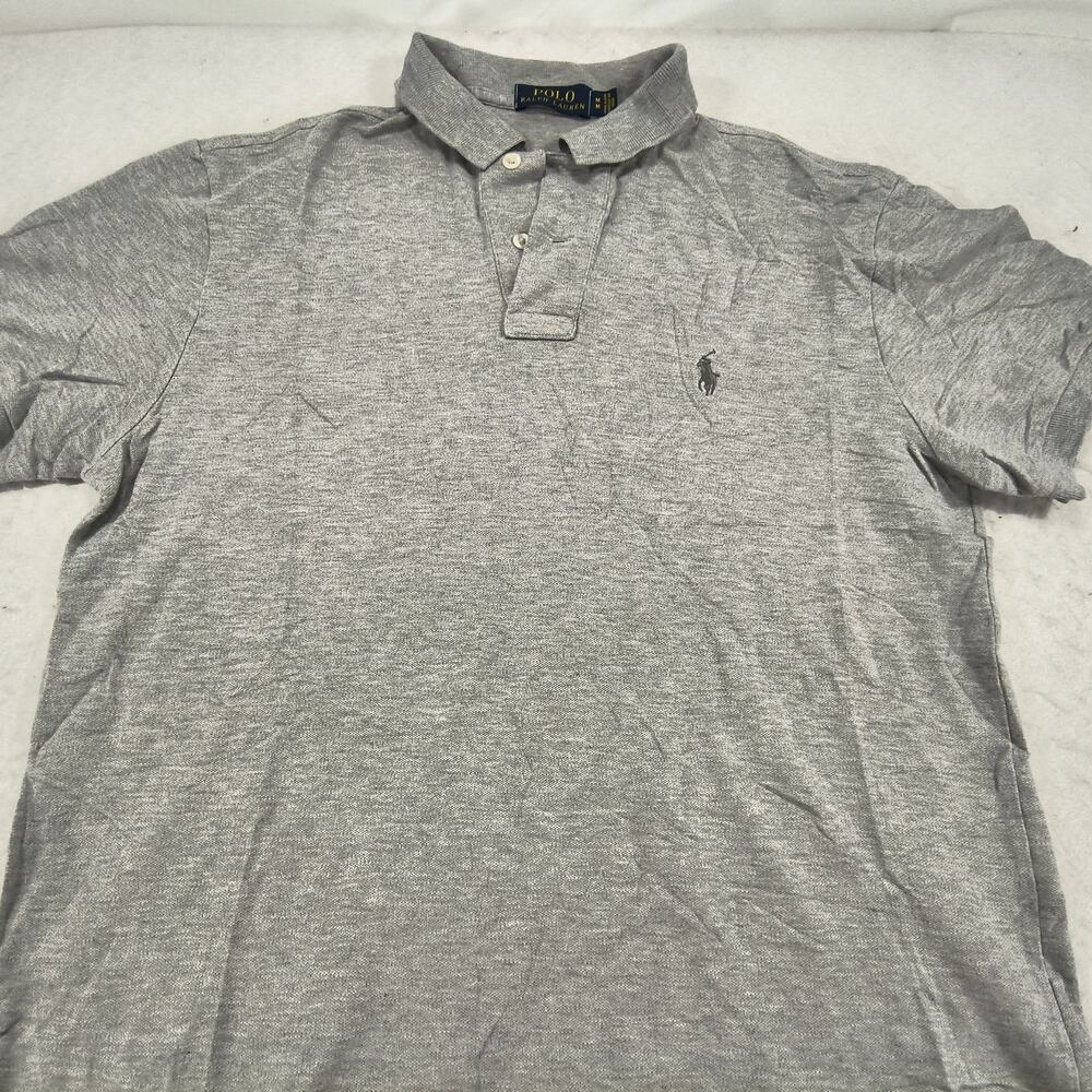 Polo Ralph Lauren Collared Short Sleeve Polo Shirt Mens Size Medium M Gray